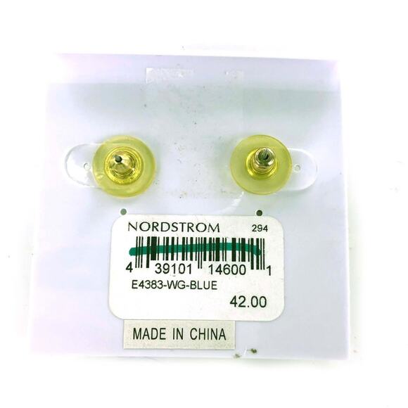 Stella & Ruby Crystal Drop Earrings Gold Blue - Picture 3 of 3